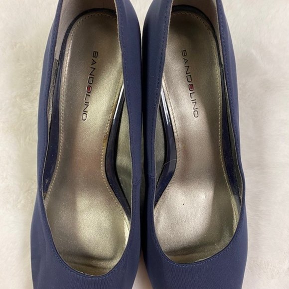 Bandolino Navy Mylah Peep Toe Satin Feel Heels, size‎ 8.5 M - Picture 11 of 12